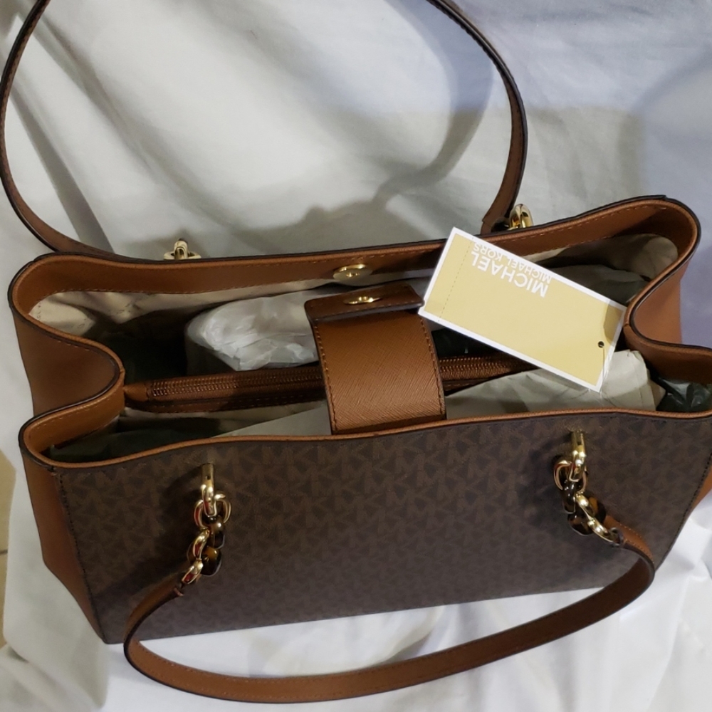 Michael Kors brown leather tote purse handbag New - Picture 1 of 6